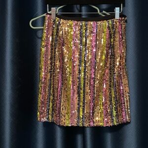Vibrant Sequin Mini Skirt - Multicolor